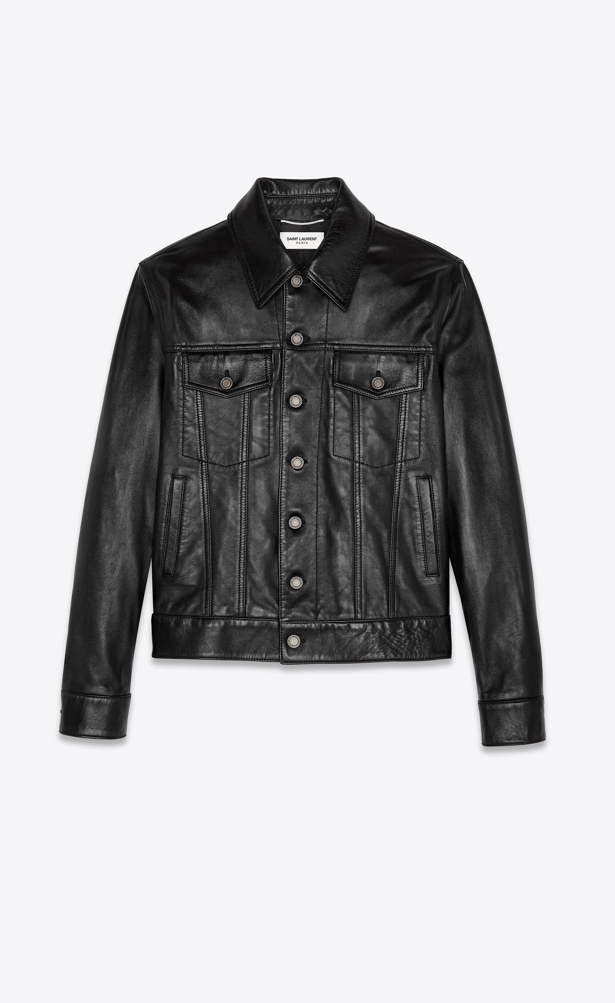 Men'S Hoodie Style Black Leather Jacket